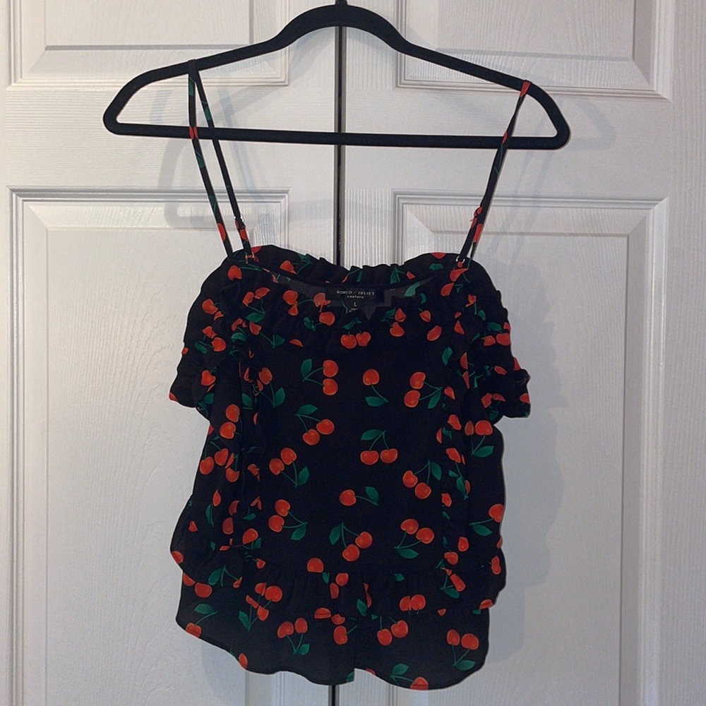 Cherry Strappy Tank Blouse